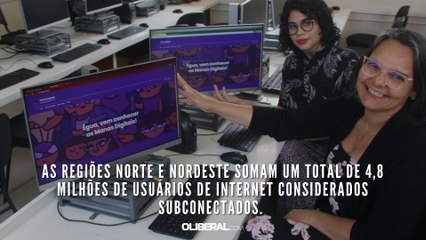 As regiões norte e nordeste somam um total de 4,8 milhões de usuários de internet considerados subconectados.