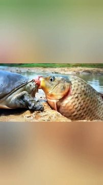La nature en action, tortue contre poisson, un vrai combat pour la survie