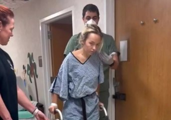 Download Video: Teen Cheerleader Who Survived Shark Attack Takes First Steps After Leg Amputation: 'Such a Warrior'