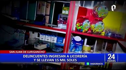 SJL: Pareja roba S/ 15 mil en licorería durante la madrugada