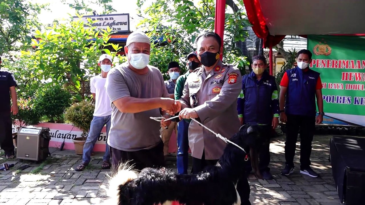Polres Kepulauan Seribu Menyerahkan Hewan Kurban