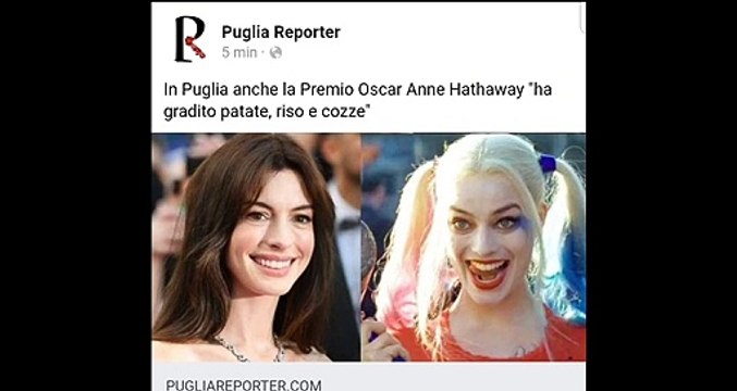In Puglia anche la Premio Oscar Anne Hathaway ha gradito patate, riso e cozze I dettagli su pugliareporter.com/