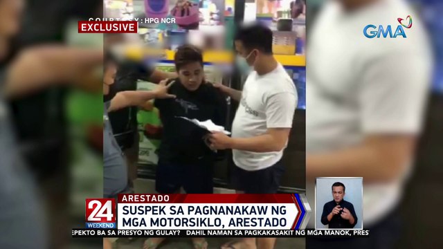 Suspek sa pagnanakaw ng mga motorsiklo, arestado | 24 Oras Weekend