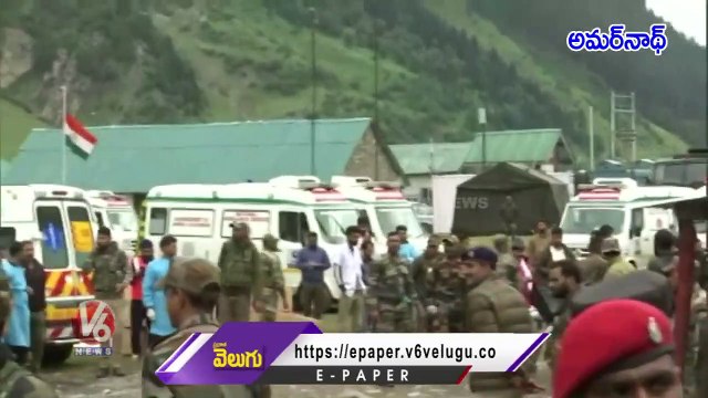 Amarnath Cloudburst Exclusive Footage_ Indian Army Rescue Operations Underway _ V6 News
