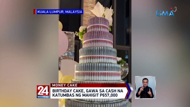 Birthday cake sa Malaysia, gawa sa cash na katumbas ng mahigit P657,000 | 24 Oras Weekend
