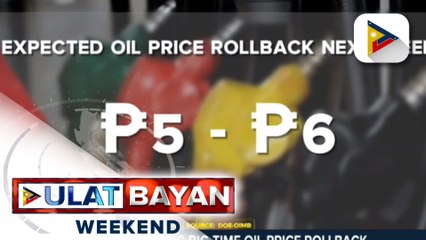 Higit lima hanggang anim na pisong rollback sa presyo ng produktong petrolyo, ipatutupad sa Martes