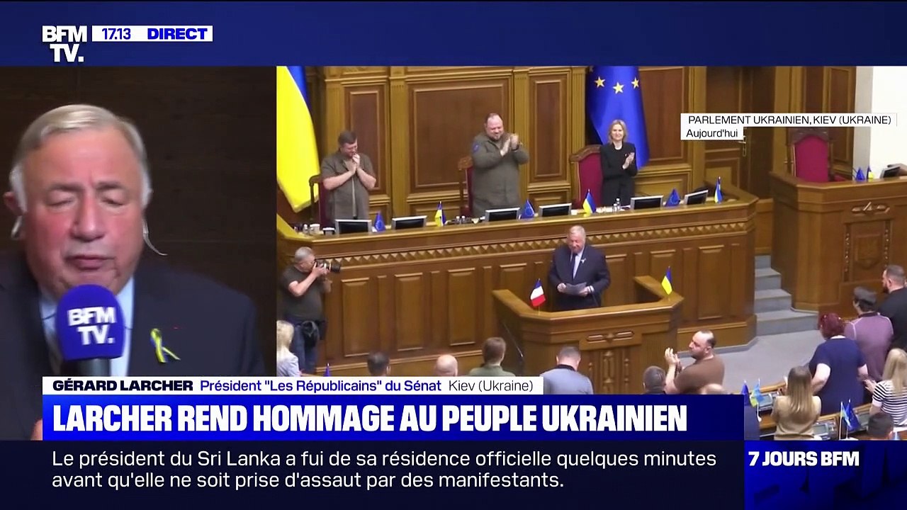 Gérard Larcher: "Nous avons la volonté d'accompagner nos collègues députés [du Parlement ukrainien] dans la construction d'un ensemble législatif"