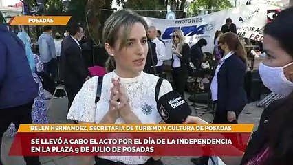 Se llevó a cabo el acto por el día de la Independencia en la Plaza 9 de Julio de Posadas