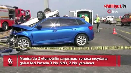 Bayramın ilk günü Manisa’da feci kaza: 3 kişi hayatını kaybetti, 2 yaralı var