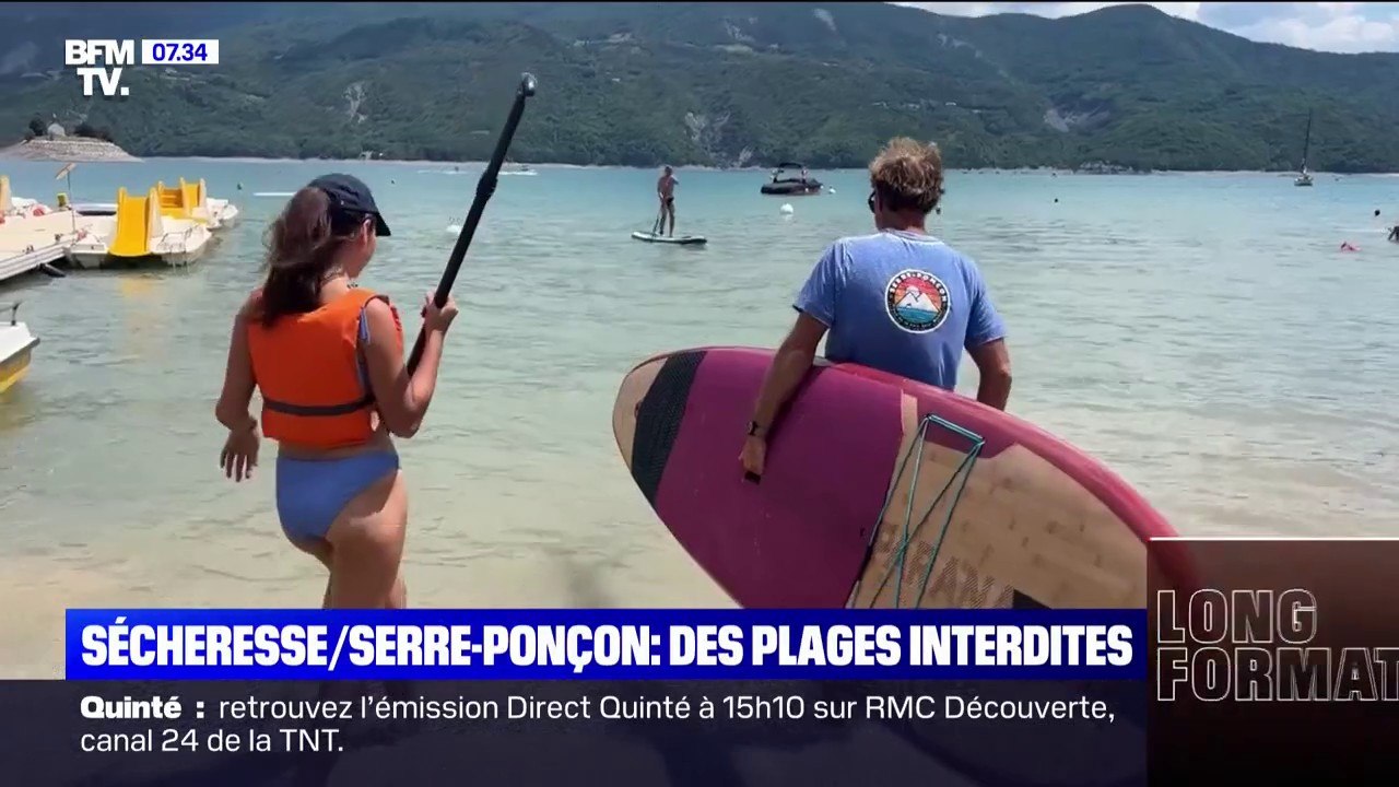 Sécheresse: dans les Hautes-Alpes, baignade interdite sur le lac de Serre- Ponçon - Vidéo Dailymotion
