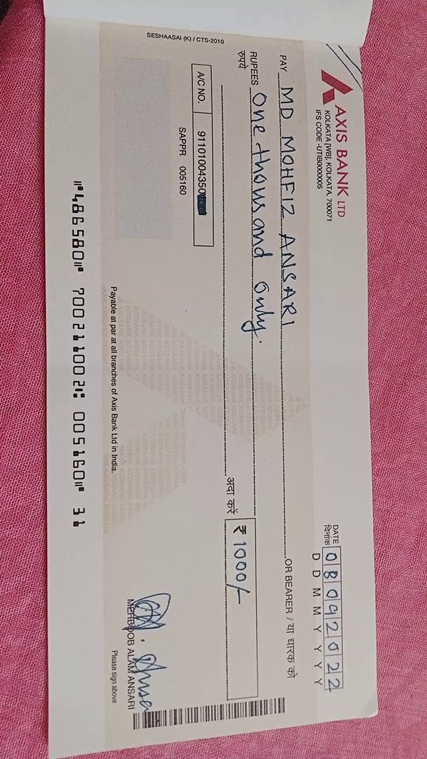 ⁣How to fill account payee check