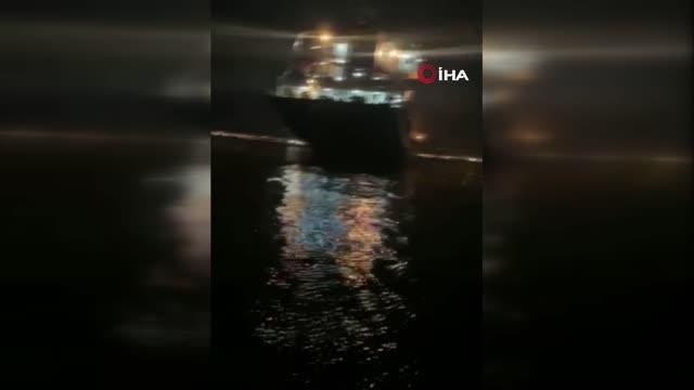 Denizin ortasında mahsur kalan köpeğe itfaiyeden kurtarma operasyonu