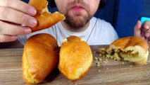 ASMR EATING UKRAINIAN FRIED PIES WITH PEA AND CABBAGE | ASMR MUKBANG SHOW NO TALKING EATING SOUNDS