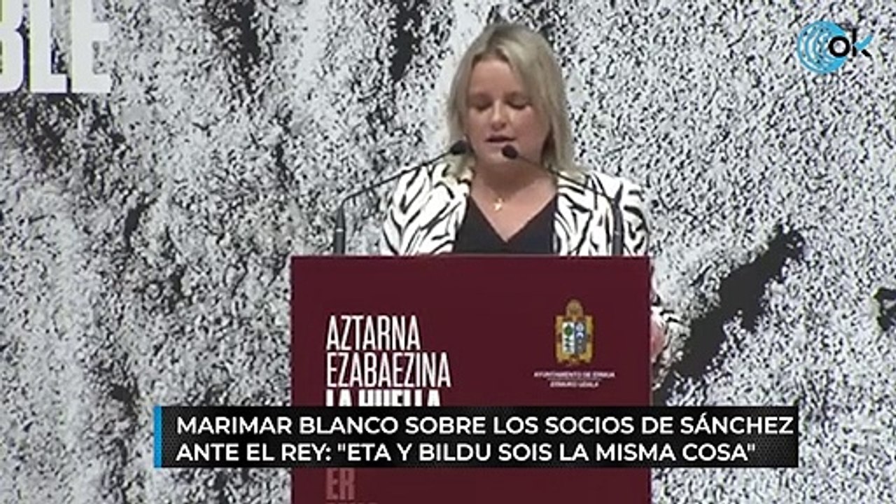Marimar Blanco sobre los socios de Sánchez ante el Rey: "ETA y Bildu sois la misma cosa"
