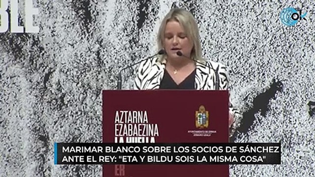 Marimar Blanco sobre los socios de Sánchez ante el Rey: ETA y Bildu sois la misma cosa