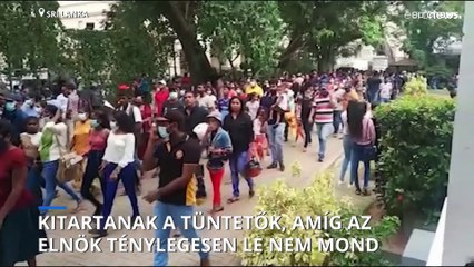 Kitartanak a tüntetők Sri Lankán, amíg az elnök és a miniszterelnök le nem mond