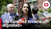 Arrimadas: «Si Sánchez tuviera dignidad, estaría metido debajo de una piedra tras pactar con Bildu»