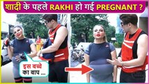 OMG! Rakhi Is Pregnant ? Flaunts Baby Bump In Front Of Media