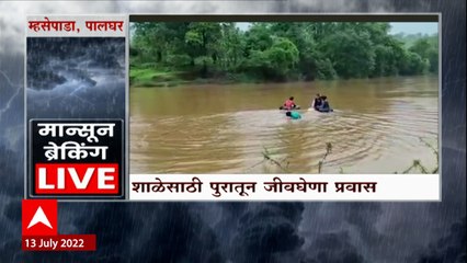 Palghar : नदीच्या प्रवाहातून विद्यार्थ्यांचा ट्यूबवरुन प्रवास, पालघरमधील धक्कादायक व्हिडीओ