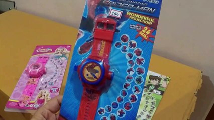 Unboxing and Review of Digital 24 Images Spiderman, barbie, ben10 Projector Watch for Kids