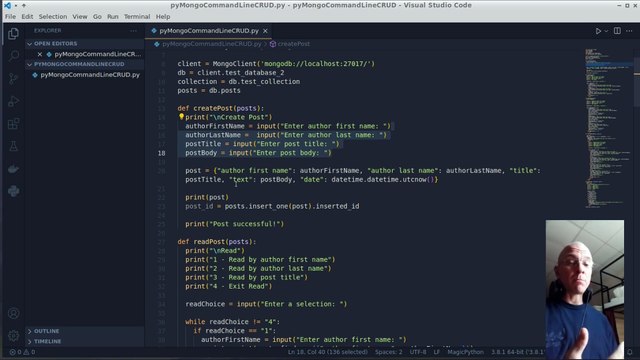 Python Command Line CRUD Application with MongoDB - Part 1