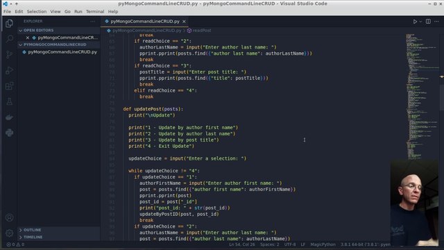 A command line CRUD app using Python and MongoDB - Read, Update by ID - Part 2