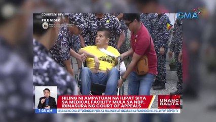 Hiling ni Ampatuan na ilipat siya sa medical facility mula sa NBP ibinasura ng Court of Appeals | UB