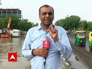 અમદાવાદના એસ.જી હાઇવે પર ભારે વરસાદથી ગાડીઓ પાણીમાં ગરકાવ