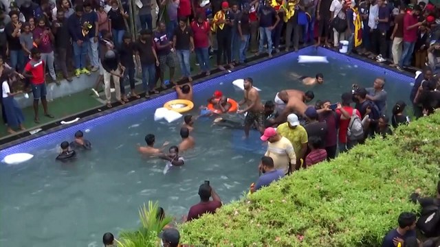 Protesters in Sri Lanka occupy homes of president and prime minister, both leaders resign