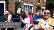 Rachael Bradley walks through Grantham for the Queen's Baton Relay ahead of the Commonwealth Games