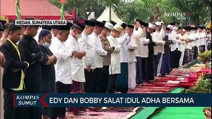 Gubernur Sumatera Utara Edy Rahmayadi dan Wali Kota Medan Bobby Nasution Salat Bersama