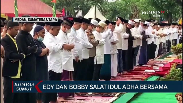 Gubernur Sumatera Utara Edy Rahmayadi dan Wali Kota Medan Bobby Nasution Salat Bersama