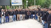 Demonstration at the Collectorate wearing black clothes