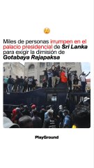 Miles de personas irrumpen en el palacio presidencial de Sri Lanka