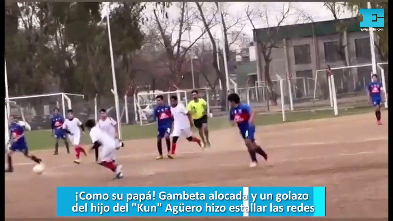 ¡Como su papá! Gambeta alocada y un golazo del hijo del "Kun" Agüero hizo estallar las redes