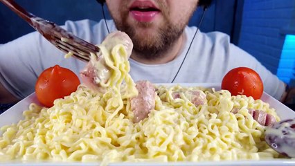 Download Video: ASMR CHEESE NOODLES & KIELBASA SAUSAGES (EATING SOUNDS) NO TALKING MUKBANG EATING SHOW