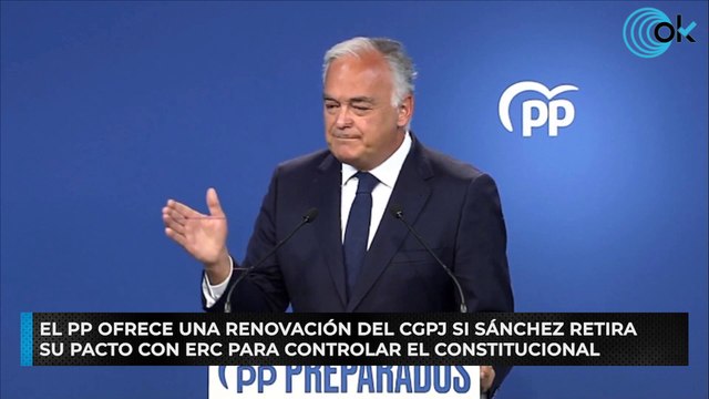 El PP ofrece una renovación del CGPJ si Sánchez retira su pacto con ERC para controlar el Constitucional