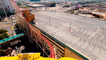 Big Apple Coaster Roller Coaster (New York Casino - Las Vegas, Nevada) - Roller Coaster POV Video- Front Row