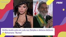 Anitta revela voto em Lula nas Eleições e detona eleitores de Bolsonaro: 