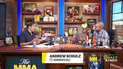 Ariel Helwani and Andrew Schulz dropping some Schaubism insider jokes