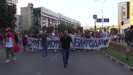 Kuzey Makedonya'da AB üyeliği önerisiyle ilgili protestolar devam ediyor