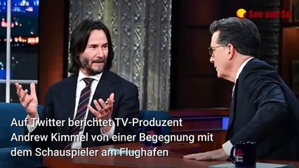 Keanu Reeves begeistert Fan am Flughafen