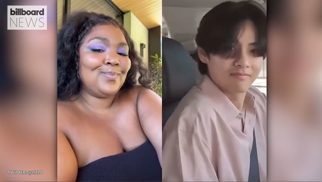 Lizzo Fangirls to BTS' V Jamming Out to Her Hit Song 'About Us' | Billboard News