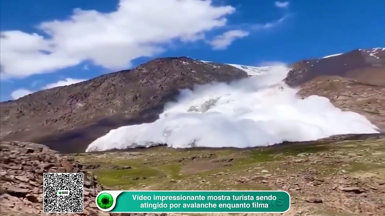 Turista filma avalanche e acaba atingido por "onda" de neve