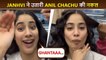 Janhvi Mimics Her Chachu Anil Kapoor,Says 'Ghanta' During A Makeup Tutorial From Good Luck Jerry Set