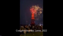 Craigyhill bonfire being lit in Larne, 2022