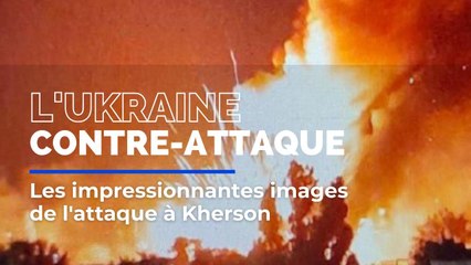 Guerre en Ukraine: les impressionnantes images d'un bombardement à Kherson