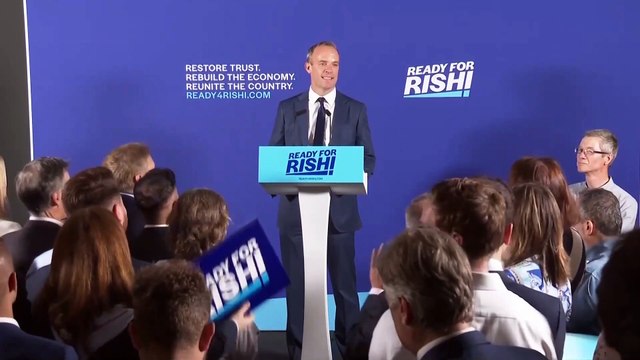 Grant Shapps and Dominic Raab arrive at Rishi Sunak's Conservative leadership campaign launch