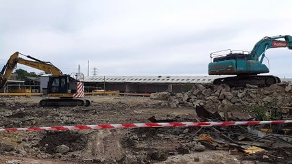 Machinery at work on the former Cummins site, Stamford