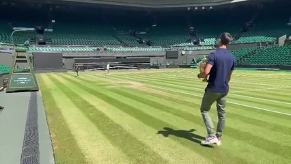 Djokovic con su familia tras ganar Wimbledon
